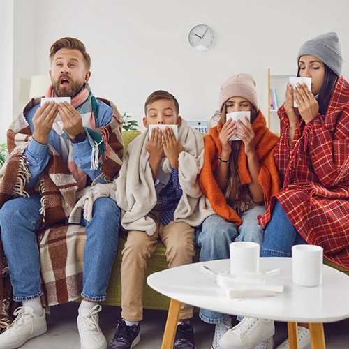 Οικογένεια με κρυολόγημα